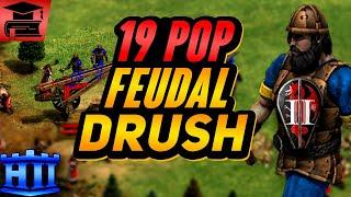 19 Pop Feudal Age Drush BUILD ORDER | AoE2