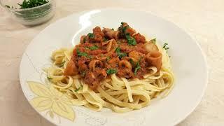 Spaghetti with calamari and ouzo recipe!!