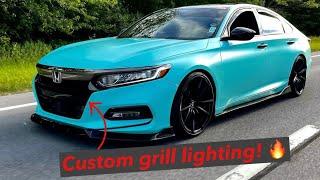 honda accord gets custom grill lighting kit install