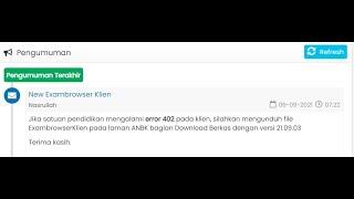 Panduan mengatasi Error 402 pada CBT Klient ANBK 2021