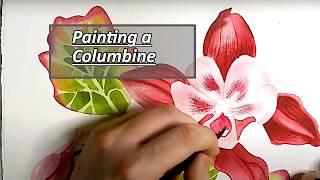 Painting A Columbine | Art Community Collab | Canson Heritage Paper Review | Botanical Art