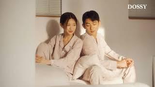 DOSSY 2023 F/W Essential Slik-fit Set (Ash-pink) Pajamas 도씨 잠옷 파자마 홈웨어