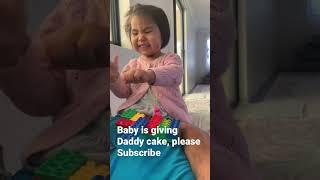 Baby is giving Daddy a cake#family #kids #children #funny