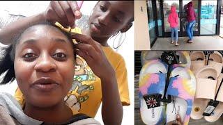 U.S  Vlog || 11 yrs old HAIRSTYLIST braids my HAIR