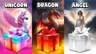 Choose Your Gift  3 Gift Box Challenge  Dragon Unicorn Angle ‍ 2 Good 1 Bad | How Lucky Are You?