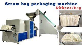 bulk straw packing machine；Straw bag packaging machine 500pcs/psck