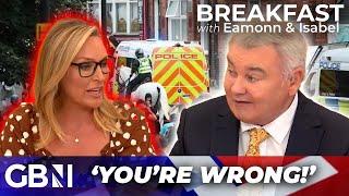 'You're WRONG!'  Eamonn Holmes and Isabel Webster clash over the sentencing of rioting 'yobs'