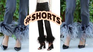 DIY FEATHER JEANS! $2000 Prada HACK! | #SHORTS w/ Orly Shani