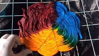 How To Tie Dye : Rainbow Spiral Black Stripes T Shirt