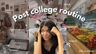 My Post College Routineat AIIMS RISHIKESH|Study,Grocery Shopping,YouTube Goodies unboxing #aiims