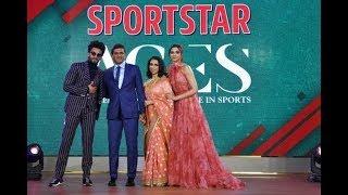 The Padukone family on stage at Sportstar Aces Awards