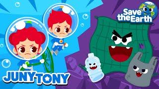 JunyTony vs. The Ocean Trash Monsters  Save the Sea Animals｜Environment Songs for Kids｜JunyTony