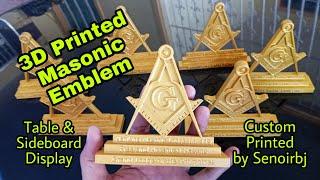 Masonic Emblem | 3D Printed | Custom Made | Table Display | Sideboard Display | Senoirbj