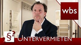 Darf ich meine Wohnung untervermieten? | Rechtsanwalt Christian Solmecke