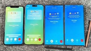 iPhone 16 Pro Max vs XS Max + Samsung S24 Ultra vs Note 20 Ultra Signal & Telegram Incoming Calls