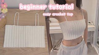 how to crochet top for absolute beginner tutorial | easy crochet summer top, beginner crochet