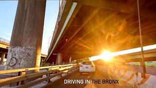 4K Sunset Driving in The Bronx, NY - Throgs Neck to Mott Haven