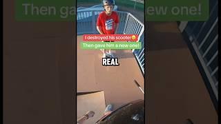 Blessed this skatepark kid with a new scooter!