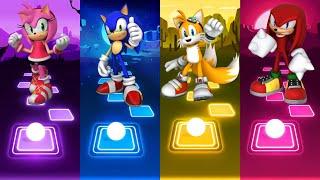 Amy Rose vs Sonic vs Tails vs Knuckles - Tiles Hop EDM Rush