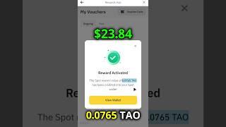 Received 0.0765 TAO on Binance Rewards Hub || How to Check Your Rewards