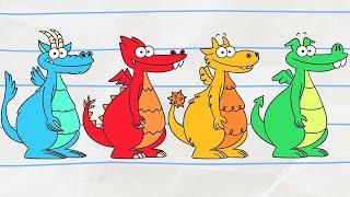  THE FOUR DRAGONS 🟡🟢 | New! Boy & Dragon | Cartoons for Kids | WildBrain Bananas