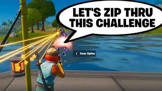 Fortnite Challenge: Use Different Ziplines at The Authority