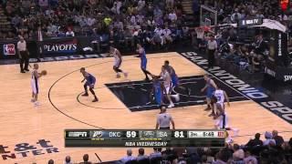 Tim Duncan's Rare 3 Pointer   Thunder vs Spurs   March 25, 2015   NBA 2014 15 Season