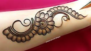 Very beautiful front hand mehndi design | easy karwa chauth mehndi design |arabic mehndi | mehndi.