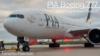 Amazing PIA Boeing 777 GE90 Engine Start And Takeoff! #pakistan #pia #piatoronto #yyz #apbgz