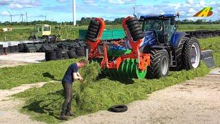 Grasernte 2022 Gras häckseln & silieren für Kühe, Bulle & BGA Landwirtschaft Traktor Farmers Germany