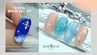 Winter Nail Art TUTORIAL | Hópehely festés | Transzferfólia használata - Bodi Reni Nails