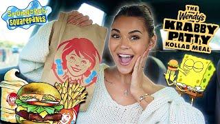 Trying the KRABBY PATTY MEAL from Wendy's! *SPONGEBOB COLLAB!*