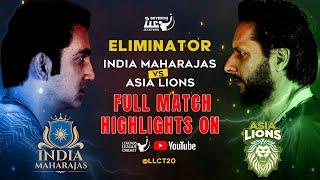 India Maharajas v Asia Lions - Highlights |  Match 7 - Eliminator  | Legends League Cricket 2023