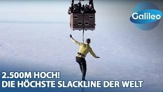 Weltrekord in schwindelerregender Höhe: Die höchste Slackline der Welt