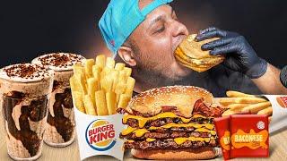 BURGER KING STACKER 3.0, BATATA, BACONESE E MILKSHAKE DE BIS | ASMR MUKBANG | LUCAS ASMR | eating