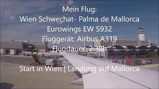 Flug Wien nach Palma de Mallorca (Eurowings) | Start und Landung | VIE- PMI (GoPro Hero 5)