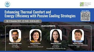 Webinar on Enhancing Thermal Comfort and Energy Efficiency with Passive Cooling Strategies