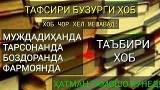 Хоб чор хел аст:Муждадиханда,Тарсонанда,Боздоранда ва Фармоянда-Тафсири бузурги хоб-Таъбири хоб