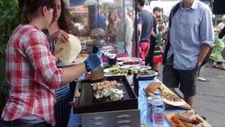 Freshly Grilled Fish - a Mediterranean inspired "Street Food" stall in Camden Lock Market, London.