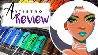 Artistro Acrylic 24 Paint Set Review & Painting Demo