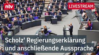 LIVE: Scholz' Regierungserklärung und anschließende Aussprache in voller Länge | ntv