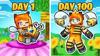 I Survived 100 DAYS as a QUEEN BEE in Minecraft!