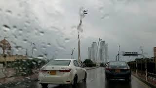 Rainy Day Driving on the roads of Green Beautiful Karachi