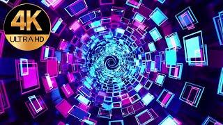 10 Hour VJ LOOP NEON Pink Purple Abstract Background Video Round gird boxes - Motion 4k Screensaver