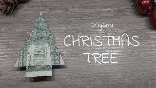 Dollar Bill Origami CHRISTMAS TREE easy and fast, how to fold a CHRISTMAS TREE fast and easy