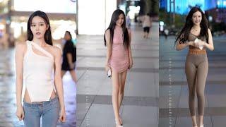 潮流穿搭 时尚街拍美女 衣服这样穿简直太美了 tiktok热门 street Fashion chinese girl 北京三里屯街拍 杭州街拍