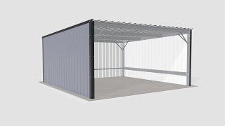 Steel Metal Shed Carport Assembly