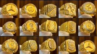 Light weight gold gent's ring designs 2025 with weight & price || New gold men's ring designs - AVJ