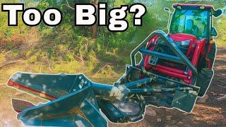 Extreme Duty Tree Shear on a Compact Tractor