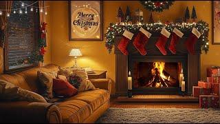 Relaxing Christmas Piano Music  Snowfall & Crackling Christmas Fireplace - Cozy Christmas Ambience